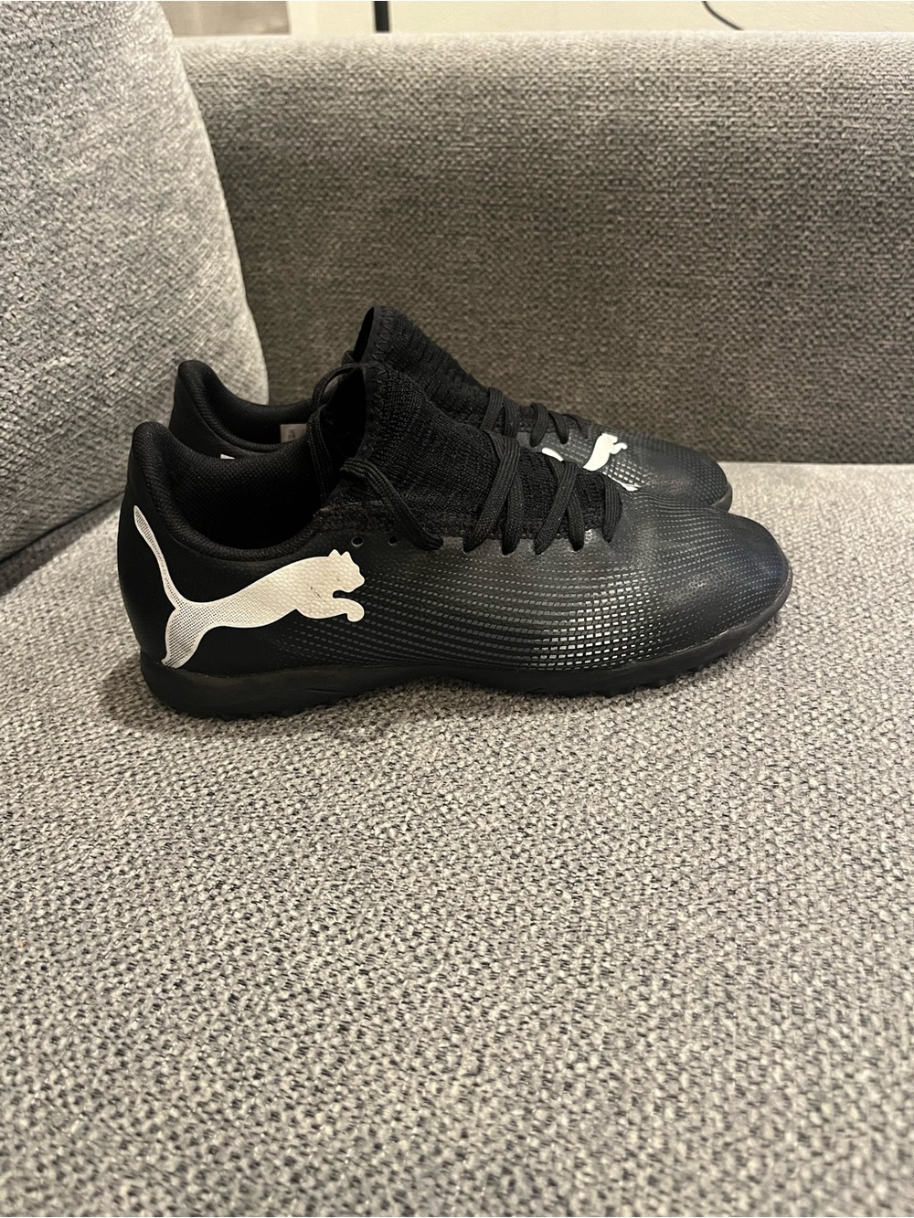 Puma Black Athletic Soccer/Training Shoes with White Logo